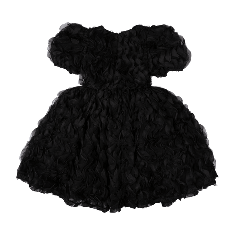 BLACK RUFFLE TULLE PARTY DRESS