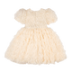 CREAM RUFFLE TULLE PARTY DRESS