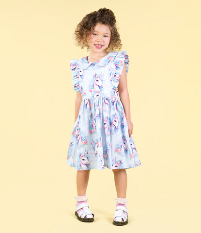 BLUE UNICORN PETER PAN DRESS Rock Your Baby