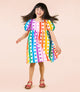 RAINBOW DROPS PUFF SLEEVE DRESS