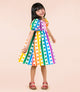 RAINBOW DROPS PUFF SLEEVE DRESS