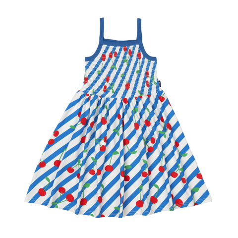 CHERRY STRIPES SUN DRESS