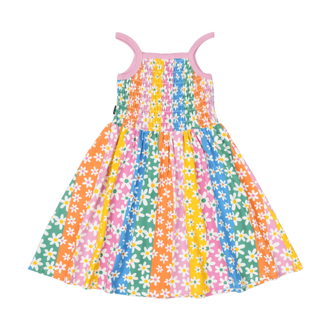 FLORAL STRIPES SUN DRESS