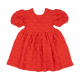 RED HEART PUFF SLEEVE DRESS