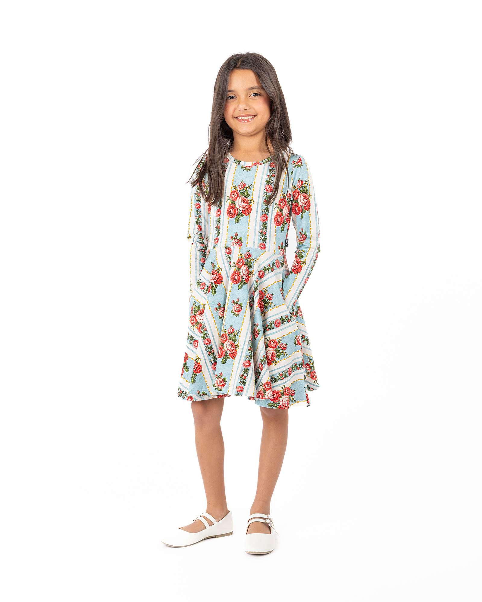 FLORA LONG SLEEVE WAISTED DRESS