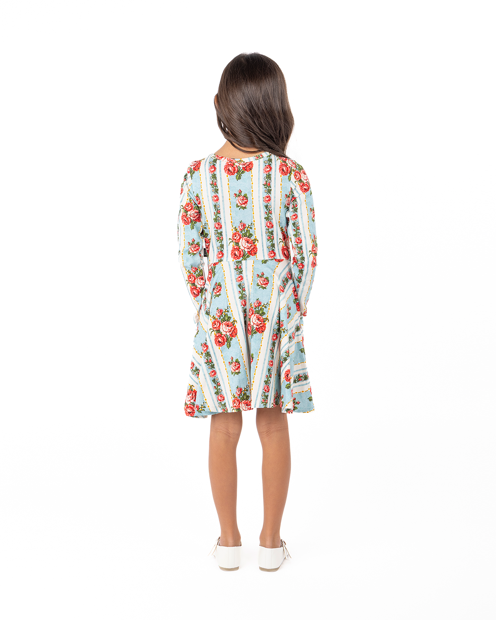 FLORA LONG SLEEVE WAISTED DRESS