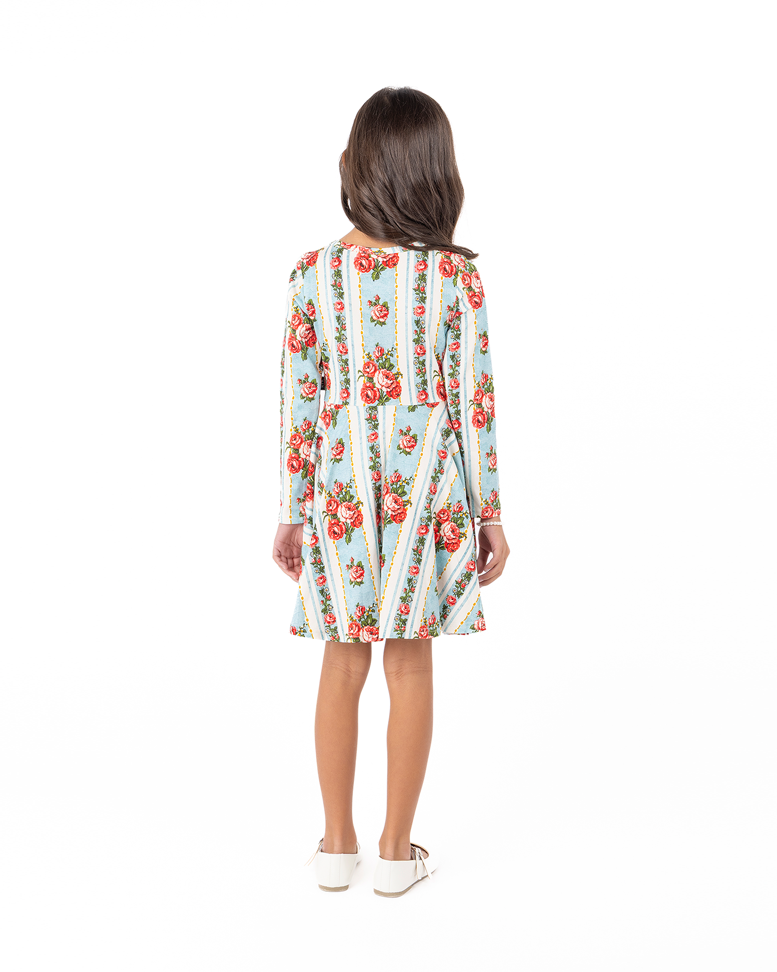 FLORA LONG SLEEVE WAISTED DRESS