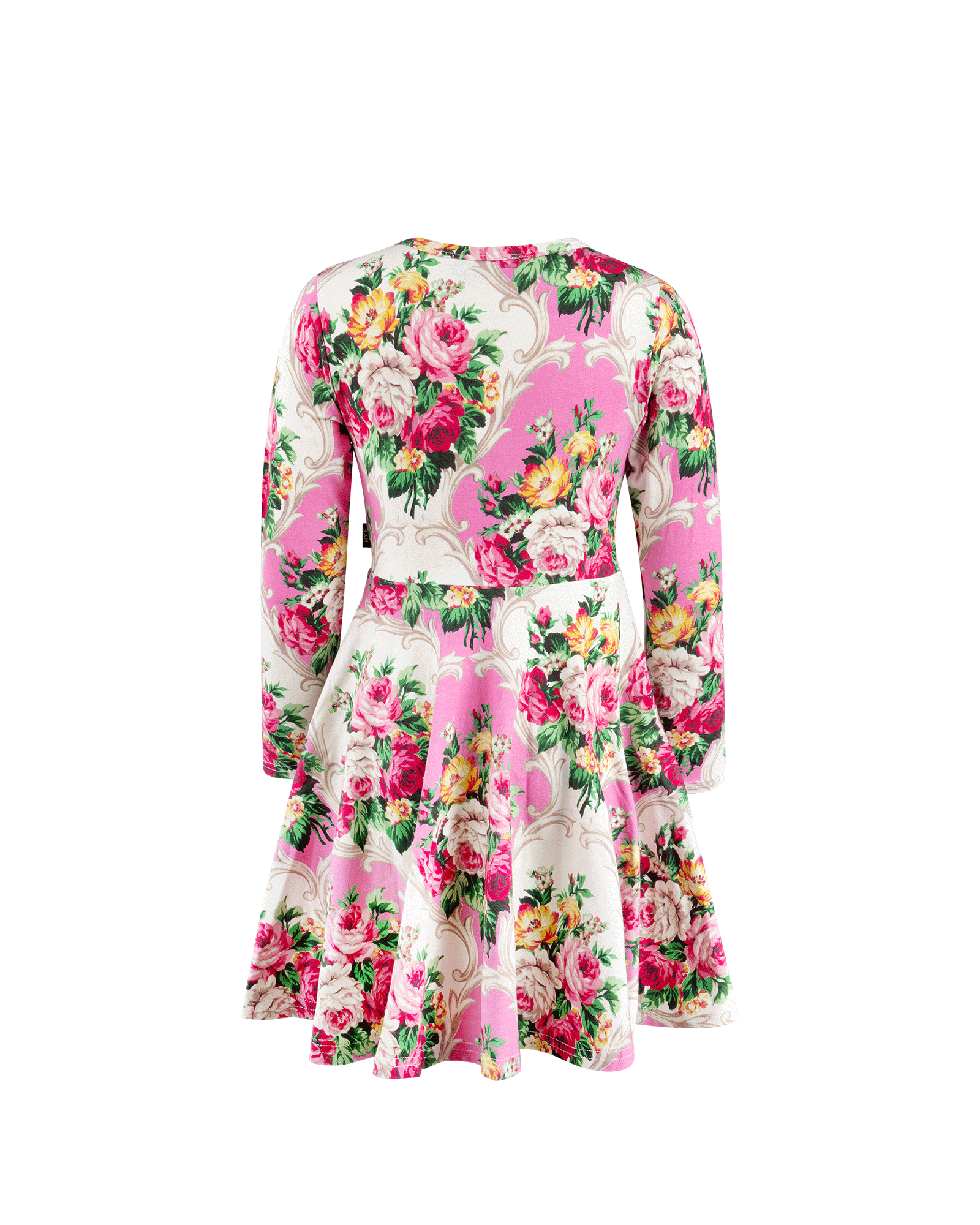 ROSETTE LONG SLEEVE WAISTED DRESS