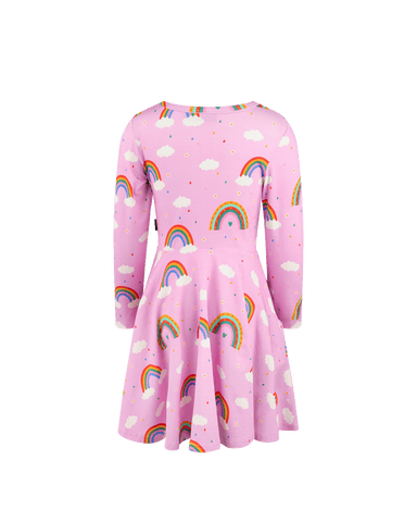 SOMEWHERE OVER THE RAINBOW LONG SLEEVE WAISTED DRESS