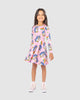 UNICORN DAISY LONG SLEEVE WAISTED DRESS