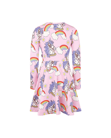 UNICORN DAISY LONG SLEEVE WAISTED DRESS