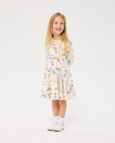 UNICORN FLAGS LONG SLEEVE CIRCUS DRESS