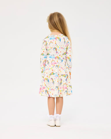 UNICORN FLAGS LONG SLEEVE CIRCUS DRESS