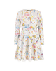 UNICORN FLAGS LONG SLEEVE WAISTED DRESS