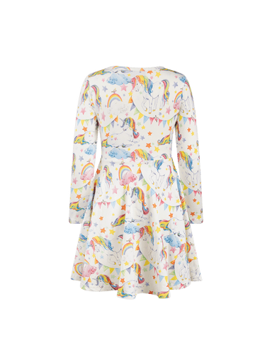 UNICORN FLAGS LONG SLEEVE CIRCUS DRESS