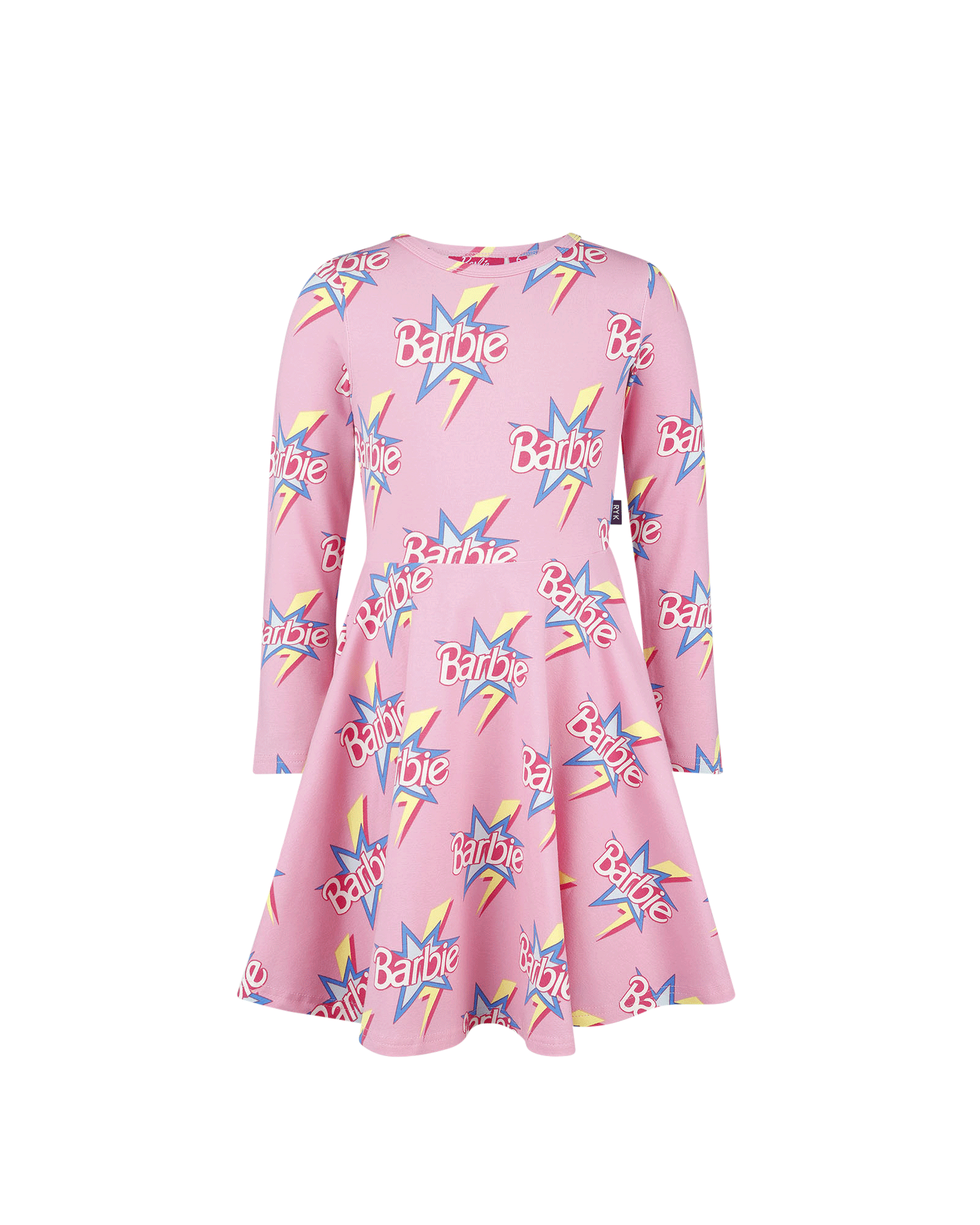 BARBIE THROWBACK LONG SLEEVE WAISTED DRESS