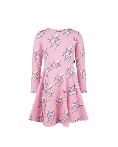 BARBIE THROWBACK LONG SLEEVE WAISTED DRESS