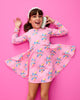 BARBIE THROWBACK LONG SLEEVE WAISTED DRESS