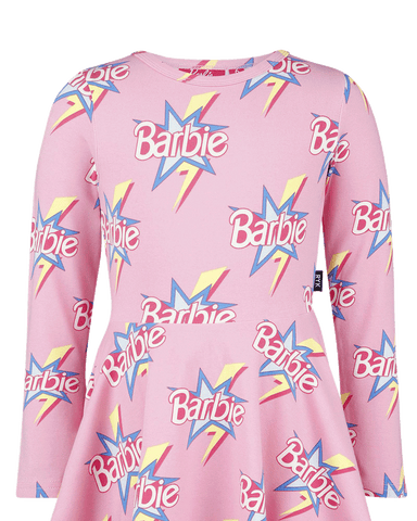 BARBIE THROWBACK LONG SLEEVE WAISTED DRESS