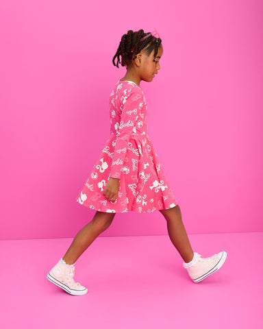 ICON BARBIE LONG SLEEVE WAISTED DRESS