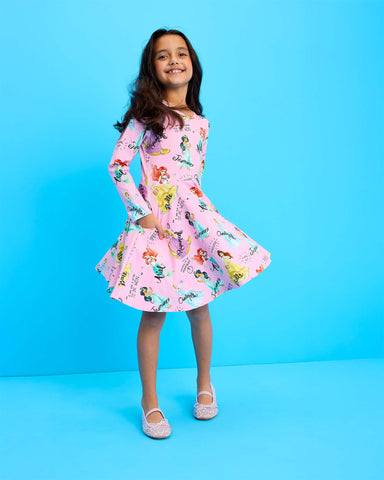 ALL THE BEST PRINCESS LONG SLEEVE WAISTED DRESS