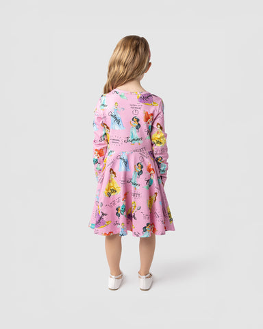 ALL THE BEST PRINCESS LONG SLEEVE WAISTED DRESS