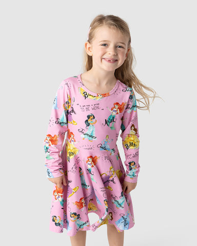 ALL THE BEST PRINCESS LONG SLEEVE WAISTED DRESS