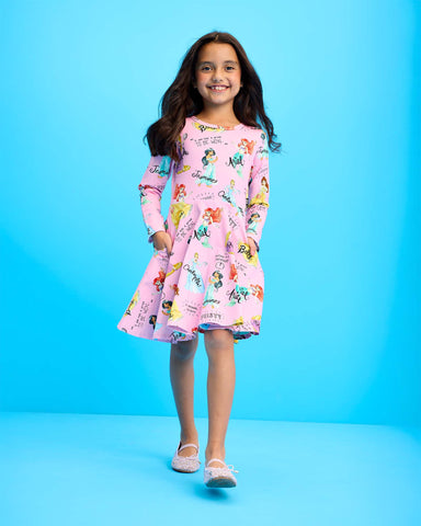 ALL THE BEST PRINCESS LONG SLEEVE WAISTED DRESS
