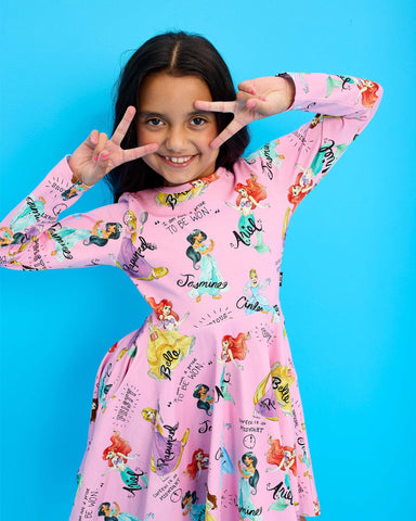 ALL THE BEST PRINCESS LONG SLEEVE WAISTED DRESS