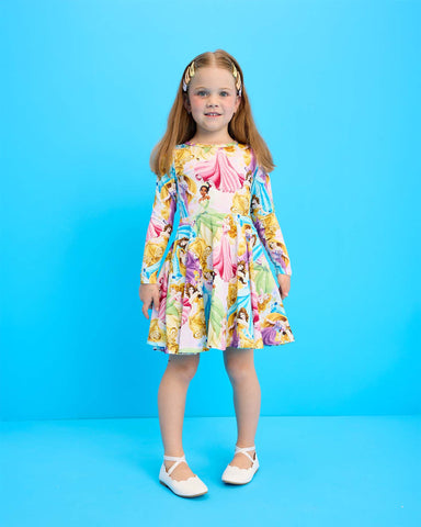 DISNEY PRINCESS LONG SLEEVE WAISTED DRESS