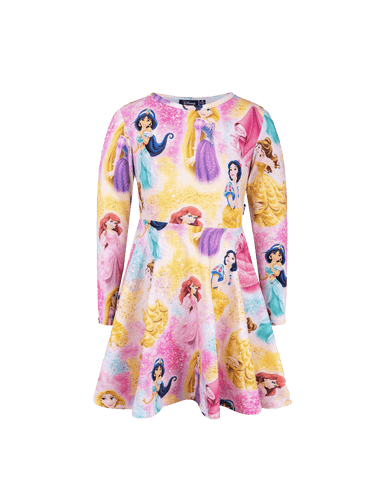 PRINCESS SPARKLES LONG SLEEVE WAISTED DRESS