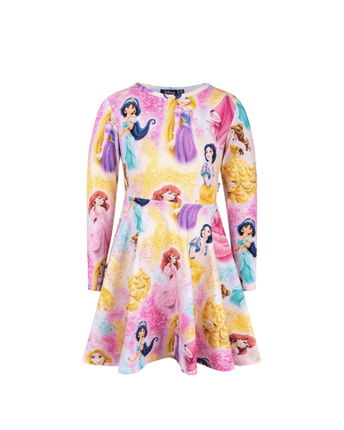 PRINCESS SPARKLES LONG SLEEVE WAISTED DRESS