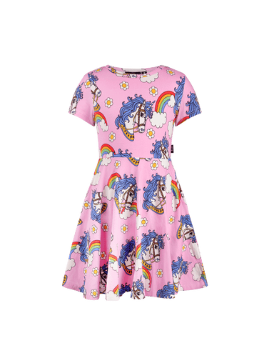 UNICORN DAISY SHORT SLEEVE WAISTED DRESS