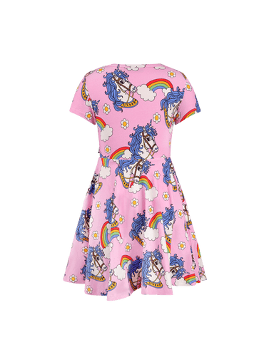 UNICORN DAISY SHORT SLEEVE WAISTED DRESS