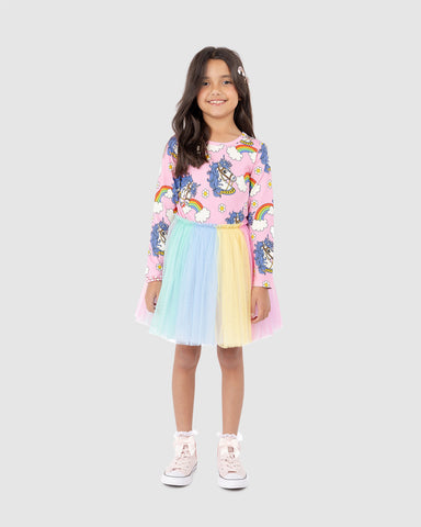 UNICORN DAISY LONG SLEEVE CIRCUS DRESS
