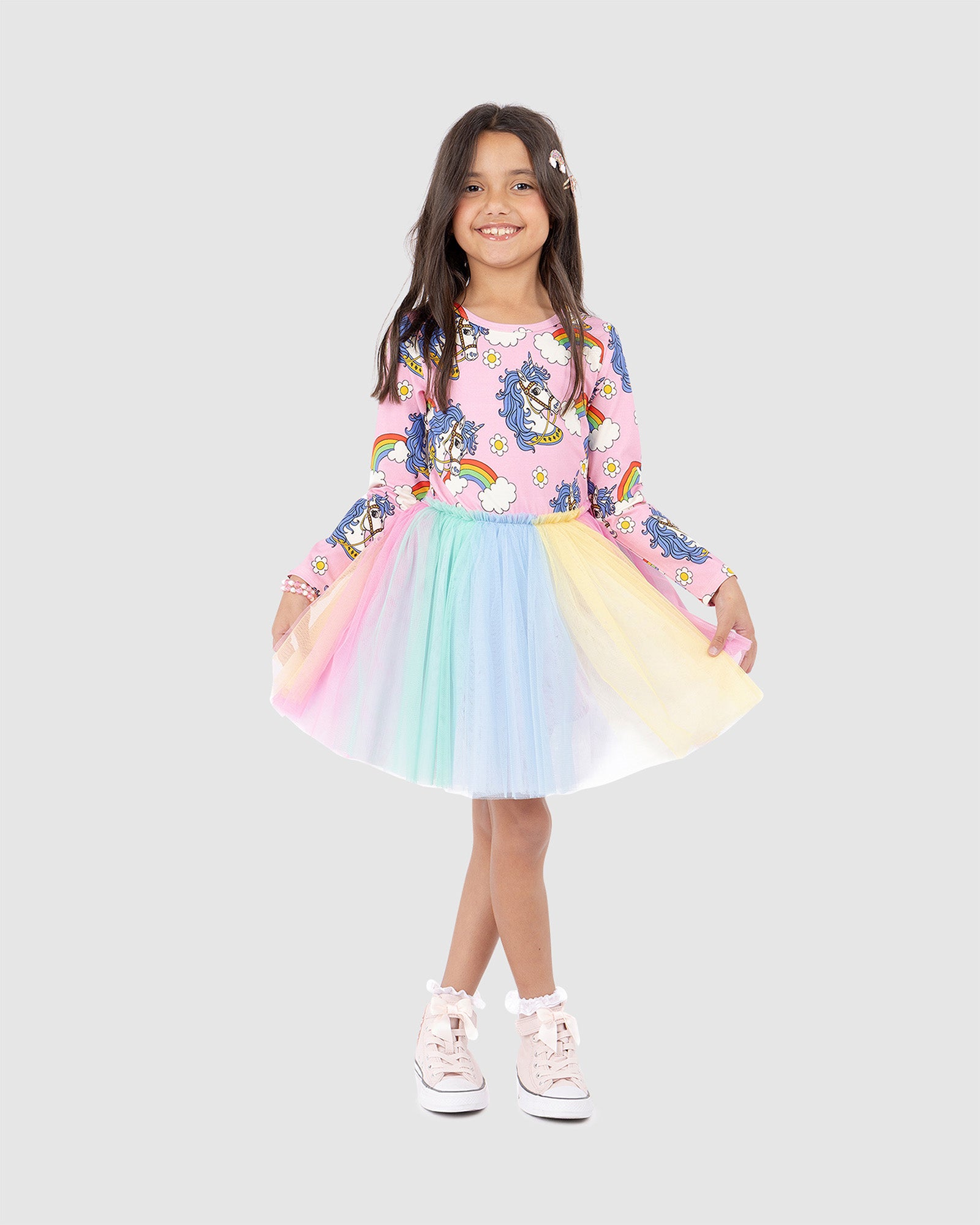 UNICORN DAISY LONG SLEEVE CIRCUS DRESS
