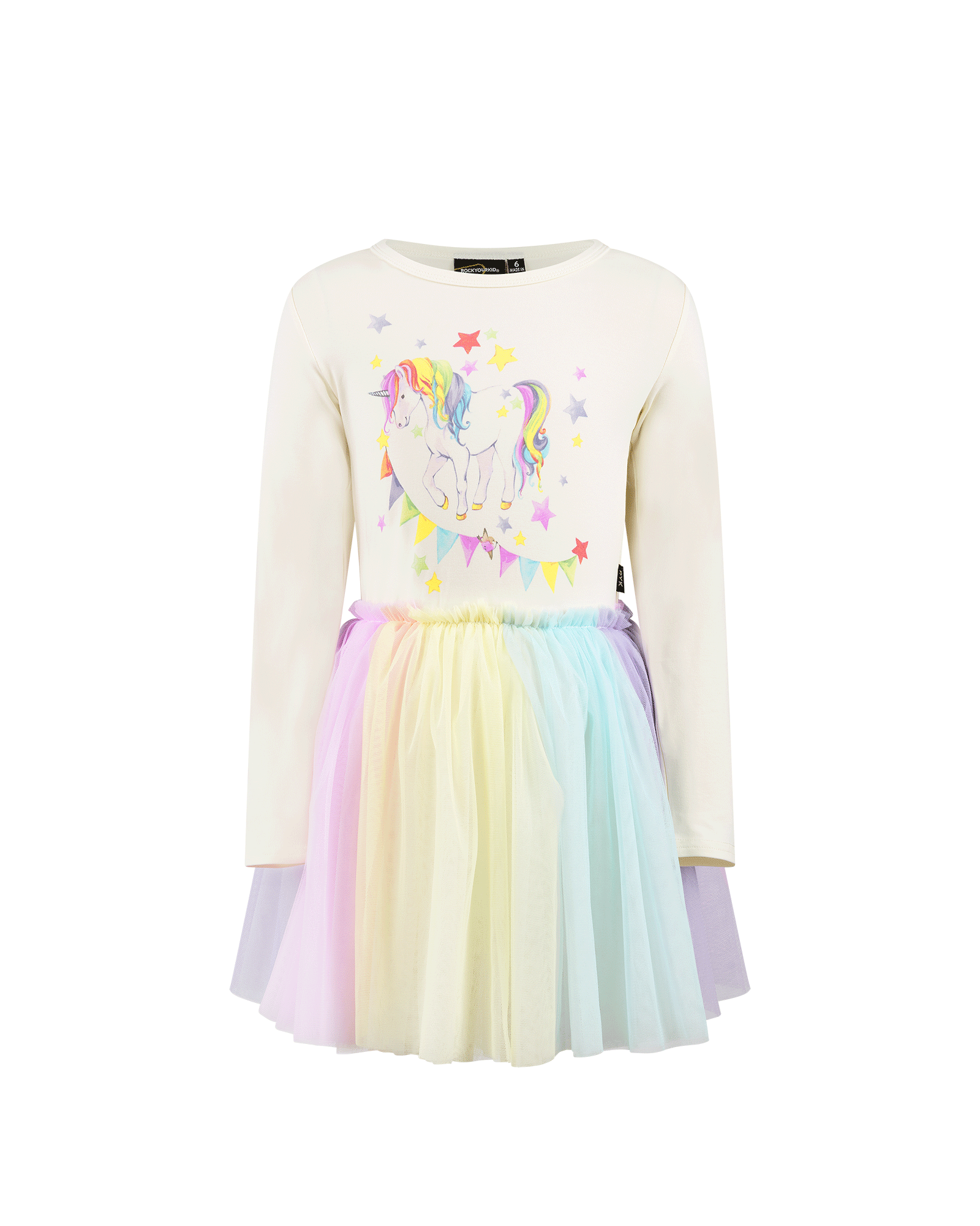 UNICORN FLAGS LONG SLEEVE CIRCUS DRESS