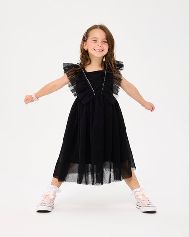 BLACK TULLE BUTTERFLY DRESS