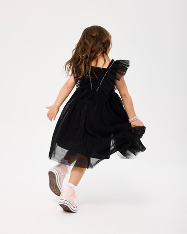 BLACK TULLE BUTTERFLY DRESS