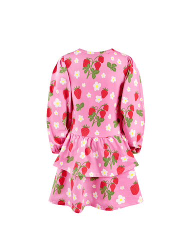 STRAWBERRY LONG SLEEVE FRILL DRESS