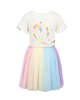 UNICORN FLAGS DROP SHOULDER TULLE DRESS