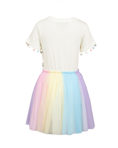UNICORN FLAGS DROP SHOULDER TULLE DRESS