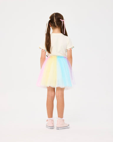 UNICORN FLAGS DROP SHOULDER TULLE DRESS