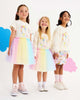 UNICORN FLAGS DROP SHOULDER TULLE DRESS