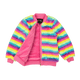 FLUORESCENT STRIPE FAUX FUR JACKET