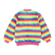 FLUORESCENT STRIPE FAUX FUR JACKET