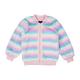 PASTEL STRIPE FAUX FUR JACKET