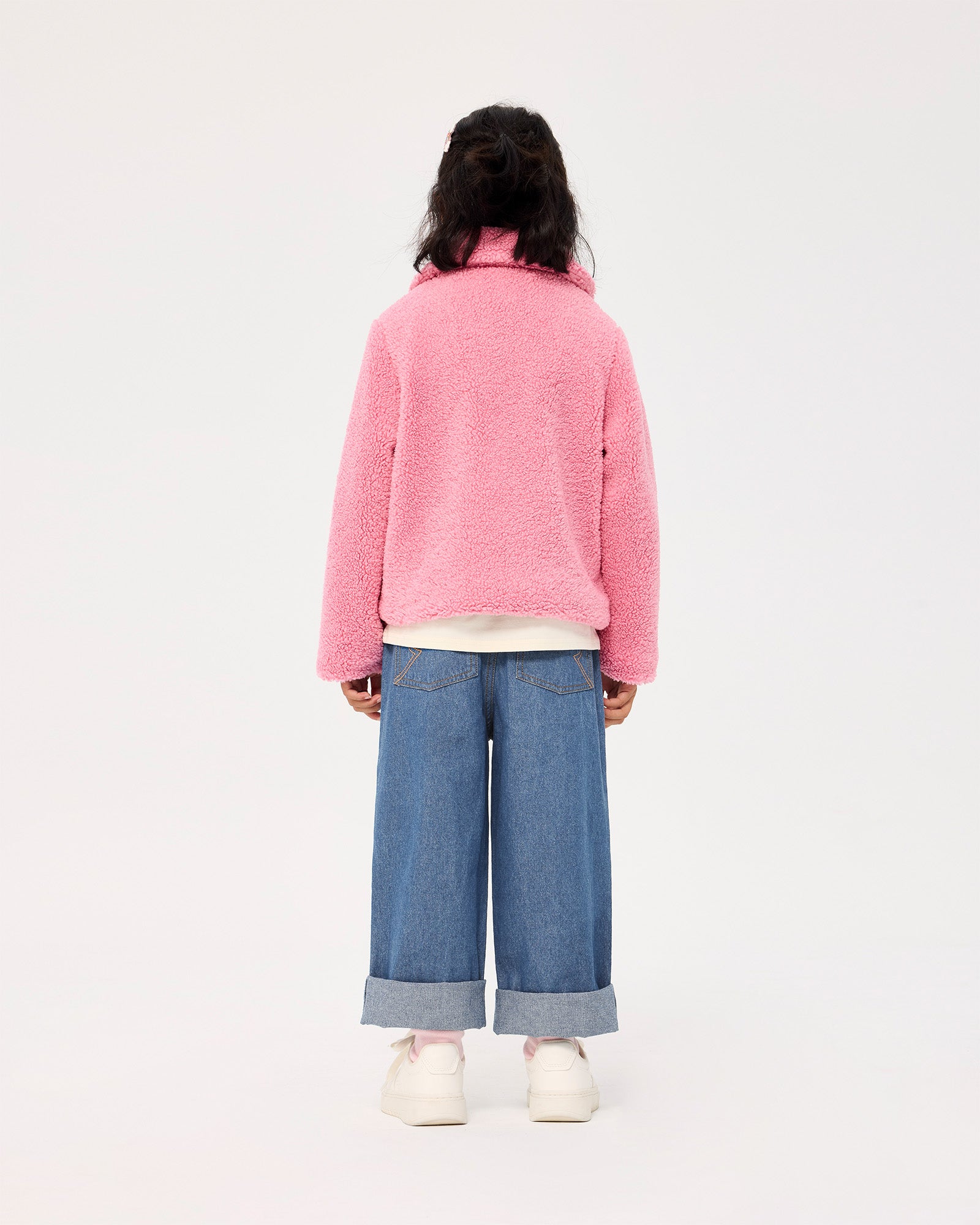 PINK FAUX SHERPA JACKET