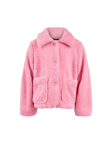 PINK FAUX SHERPA JACKET