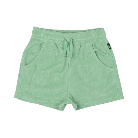 GREEN TERRY SHORTS